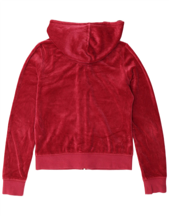 JUICY COUTURE Pulover pentru damă, din velur, cu fermoar, cu glugă, UK 10, bumbac roz mic