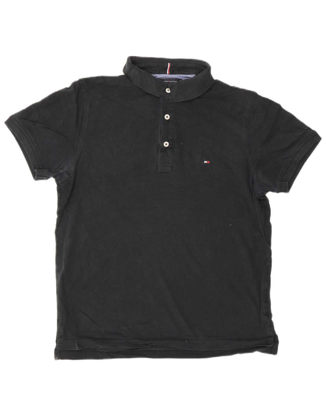 Tricou polo TOMMY HILFIGER pentru bărbați, bumbac mediu negru