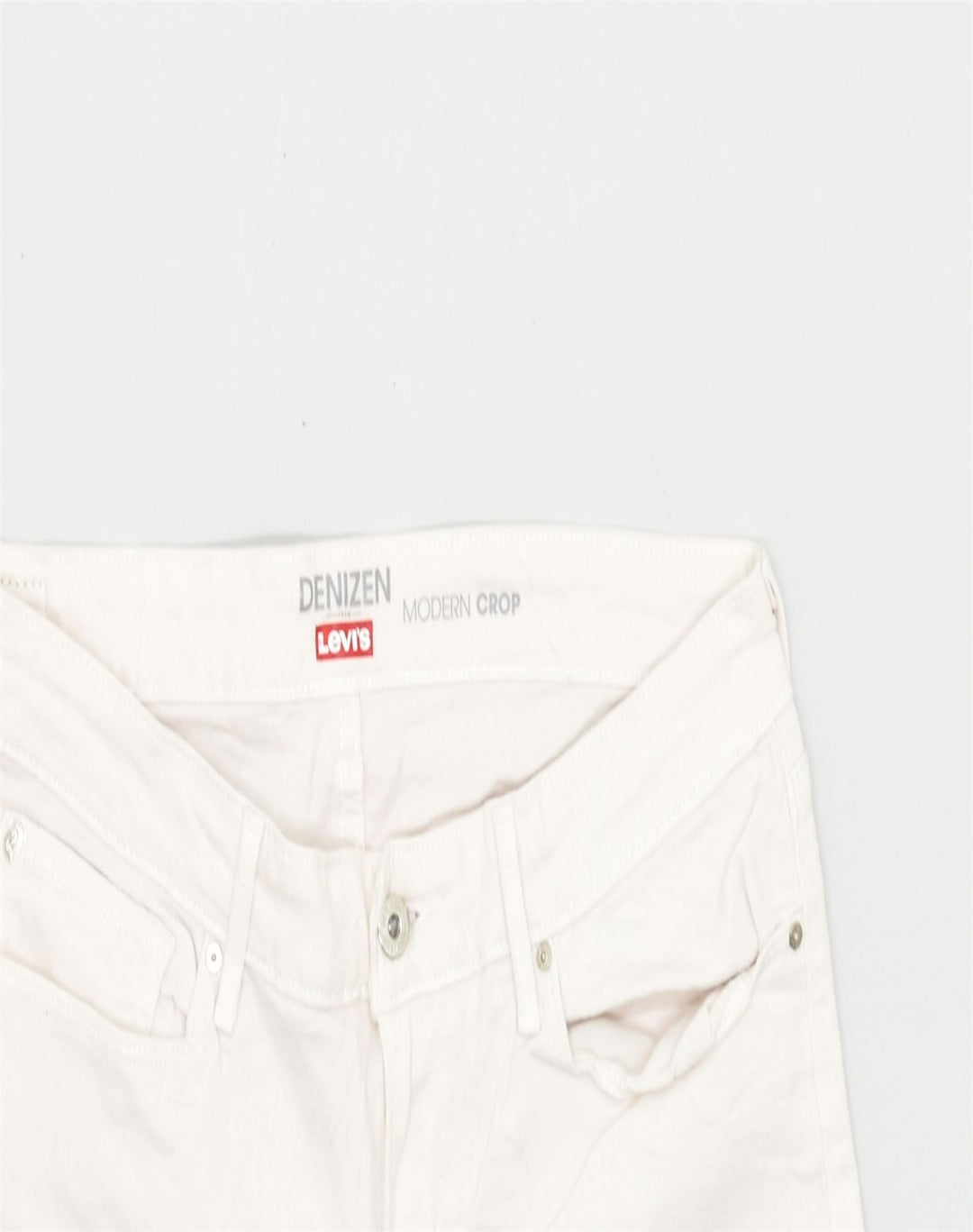 DENIZEN BY LEVI'S Womens Capri Trousers W34 L23 White Cotton | Vintage | Thrift | Second-Hand | Used Clothing | Messina Hembry 