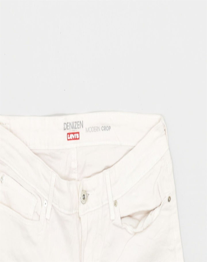 DENIZEN BY LEVI'S Womens Capri Trousers W34 L23 White Cotton | Vintage | Thrift | Second-Hand | Used Clothing | Messina Hembry 