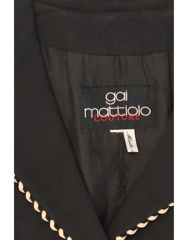 Geacă Blazer pentru femei Gai Mattiolo cu 3 nasturi UK 14 Medium Black Viscose
