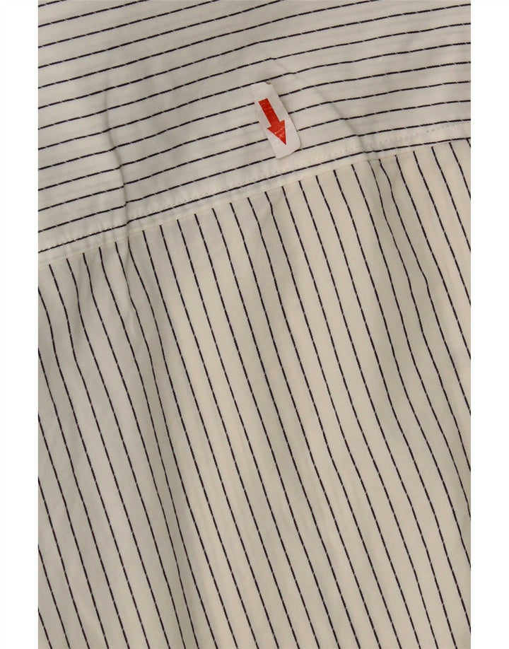 Cămașă pentru femei Hugo Boss Slim Fit, bumbac alb mediu cu dungi