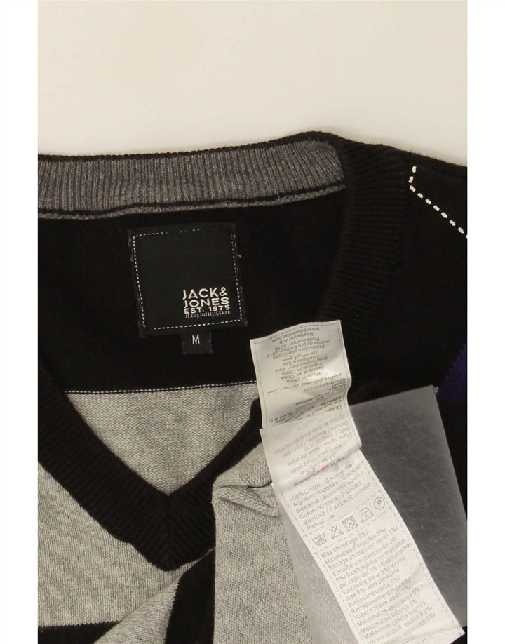 Jack & Jones Pulover cu decolteu în V pentru bărbați, mediu multicolor Argyle/Diamond