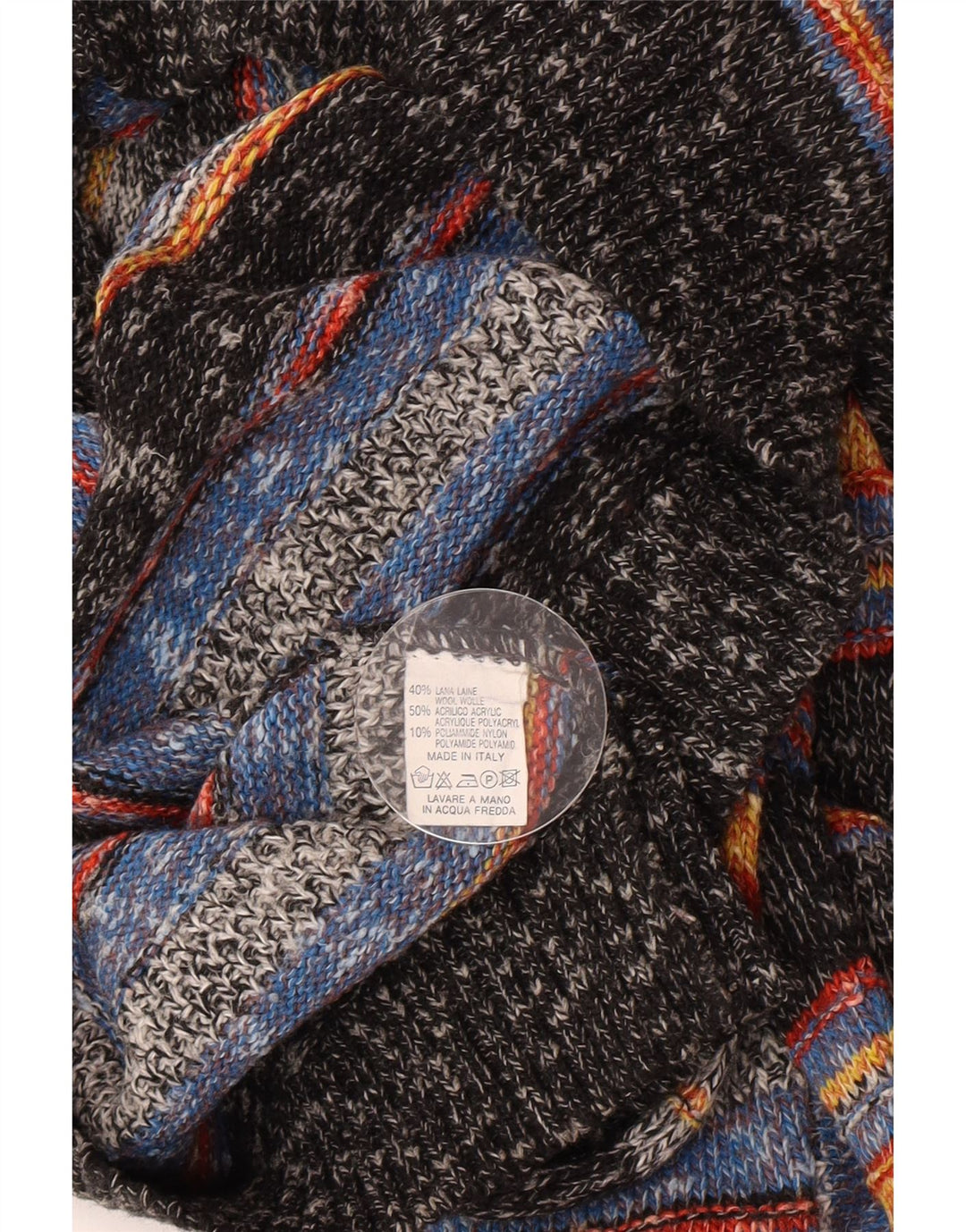 Pulover vintage pentru bărbați cu decolteu în V, mare, cu dungi acrilice, multicolore