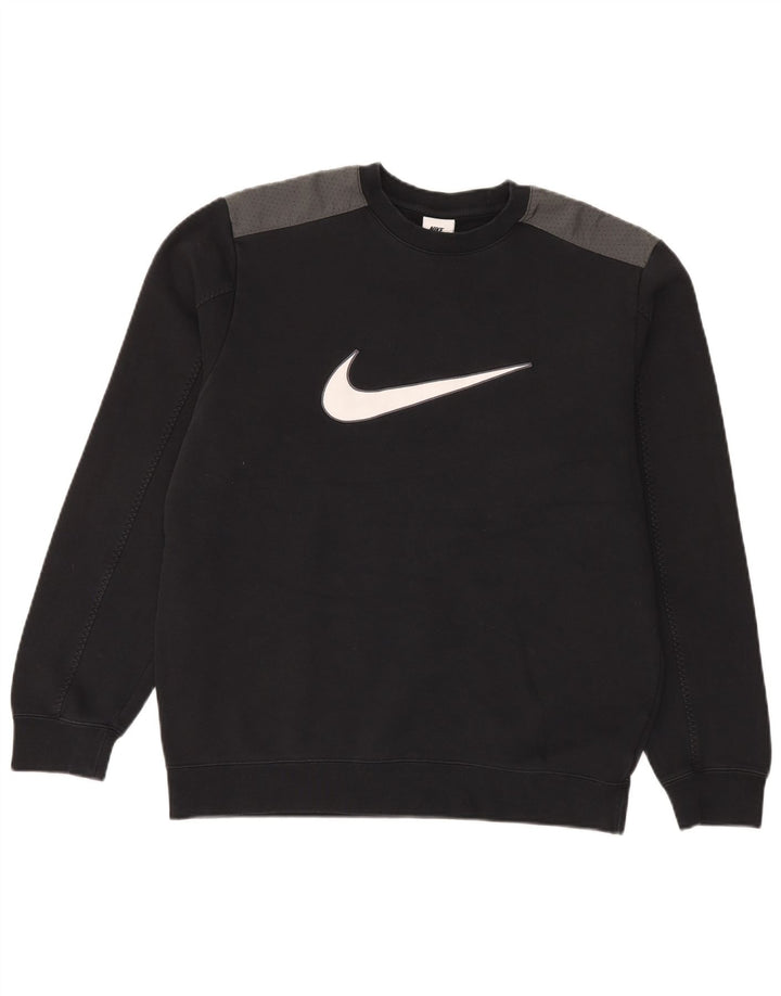 Hanorac grafic pentru bărbați Nike Pulover mediu negru, bumbac color bloc