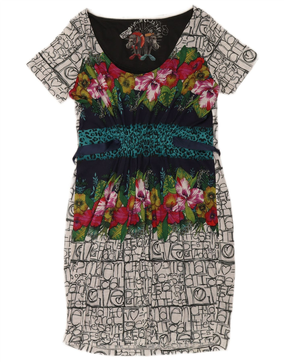 Rochie de bază grafică Desigual pentru femei UK 14, mare, multicolor, poliester