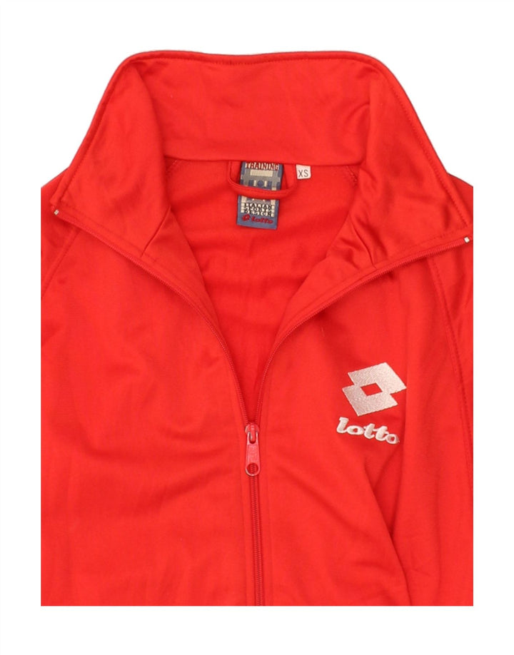 LOTTO Mens Graphic Tracksuit Top Jacket XS Red Polyester Vintage Lotto and Second-Hand Lotto from Messina Hembry 