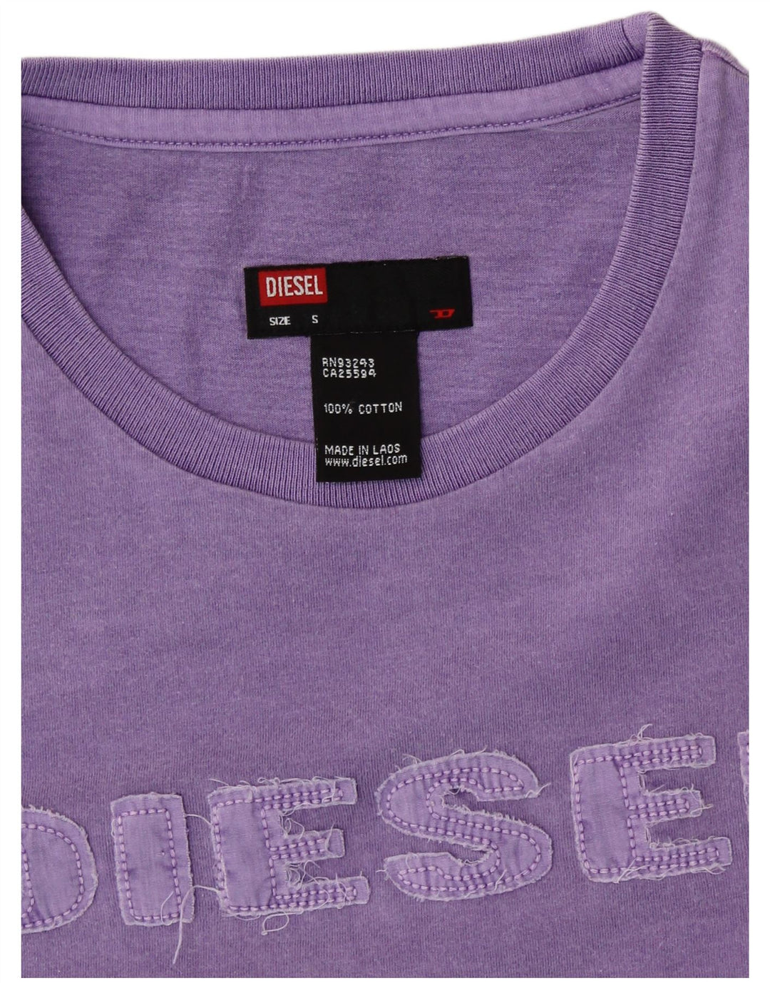 DIESEL Tricou grafic pentru femei Top UK 10 Small Purple Bumbac