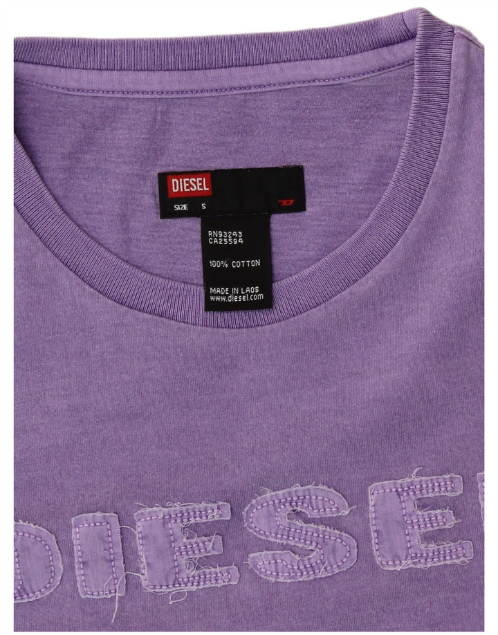 DIESEL Tricou grafic pentru femei Top UK 10 Small Purple Bumbac