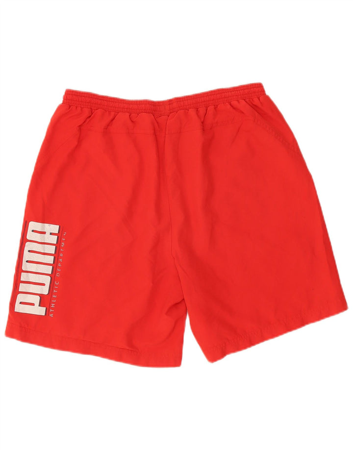 Pantaloni scurți sport grafic Puma pentru bărbați, poliester roșu mare
