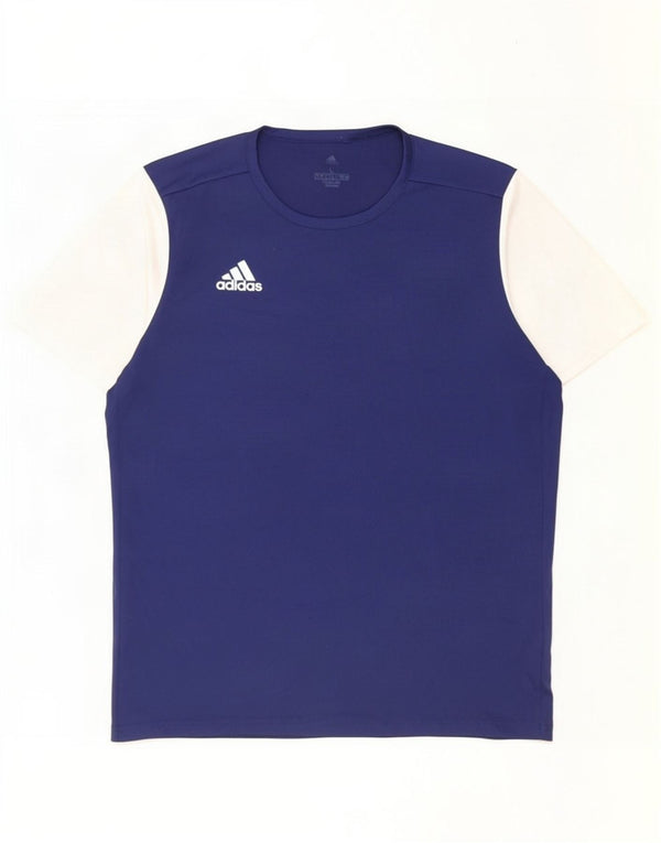 Tricou Adidas Climalite pentru bărbați Top mare, albastru bleumarin, poliester color bloc