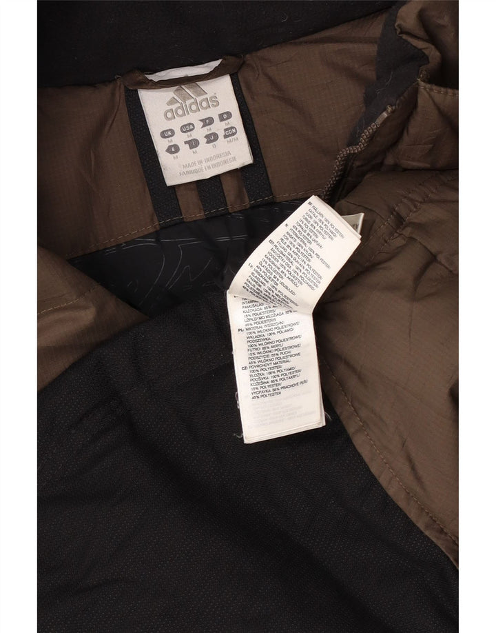 Jachetă căptușită cu glugă pentru bărbați Adidas UK 38 Maro mediu Poliester color bloc