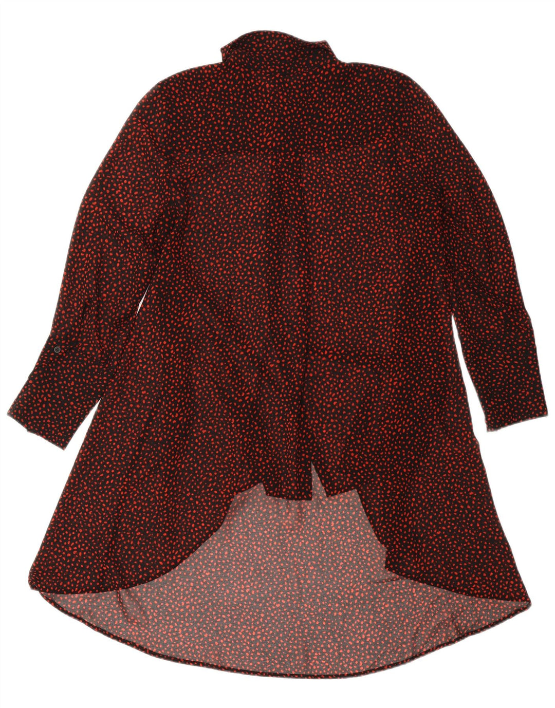 MINT VELVET Rochie cămașă cu mânecă lungă pentru femei UK 12 Medium Black Spotted