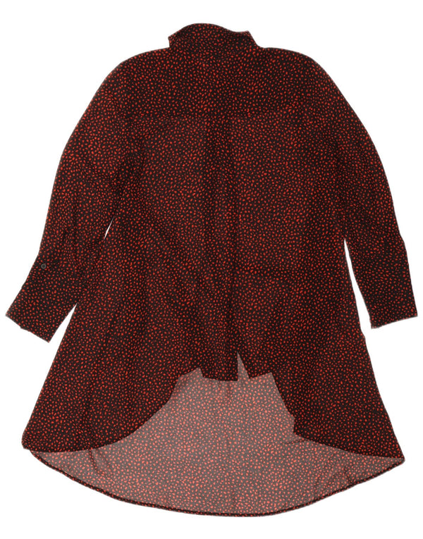 MINT VELVET Rochie cămașă cu mânecă lungă pentru femei UK 12 Medium Black Spotted