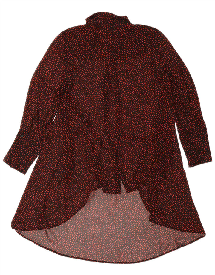 MINT VELVET Rochie cămașă cu mânecă lungă pentru femei UK 12 Medium Black Spotted