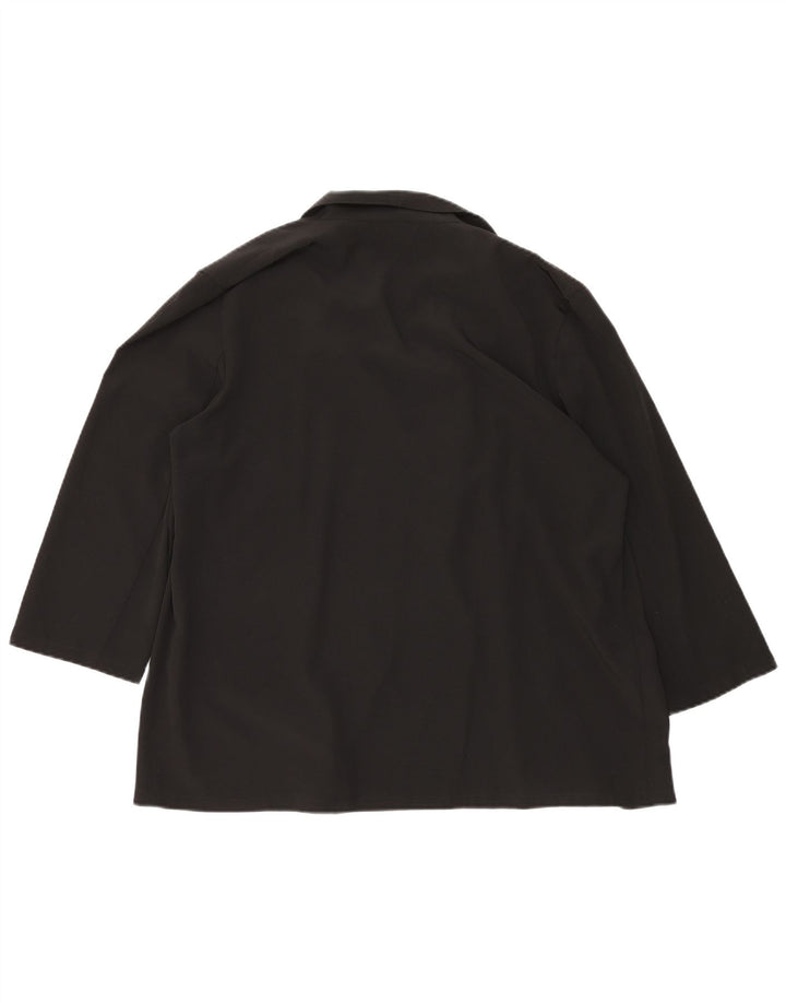 VINTAGE Womens Open Blazer Jacket UK 20 2XL Black