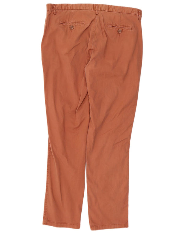 Pantaloni chino subțiri pentru femei Benetton UK 12 Medium L32 L27 Bumbac portocaliu