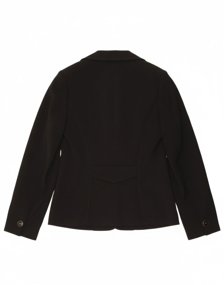 LUISA SPAGNOLI Womens 1 Button Blazer Jacket UK 14 Medium Black Polyester Vintage Luisa Spagnoli and Second-Hand Luisa Spagnoli from Messina Hembry 