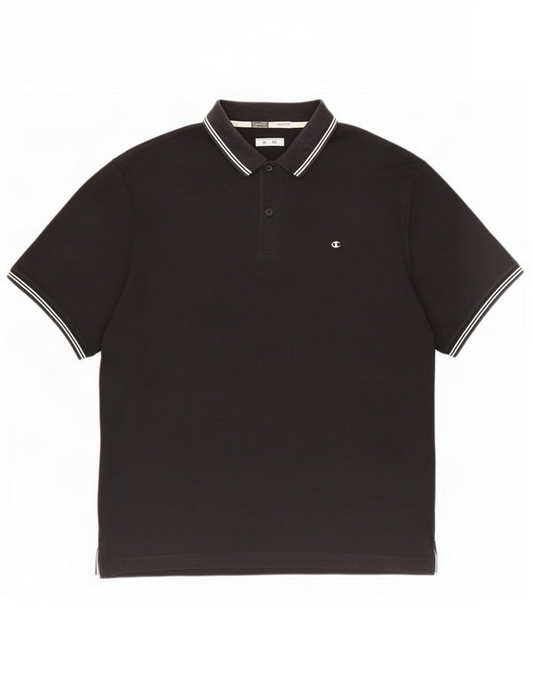 Tricou polo pentru bărbați Champion Easy Fit XL, bumbac cu dungi negre
