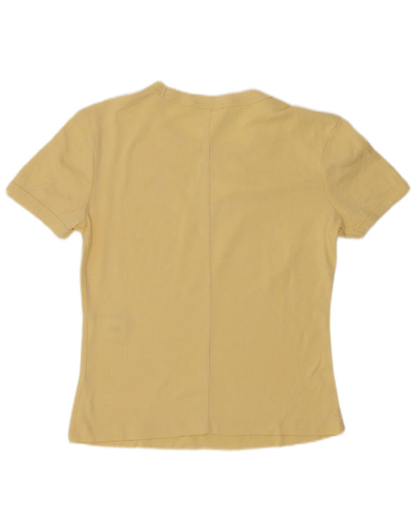 Tricou Crop pentru femei Zara UK 10 Bumbac galben mic