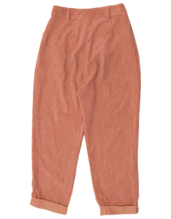 Topshop Pantaloni din velur cu talie înaltă pentru femei UK 10 Small W26 L25 Pink