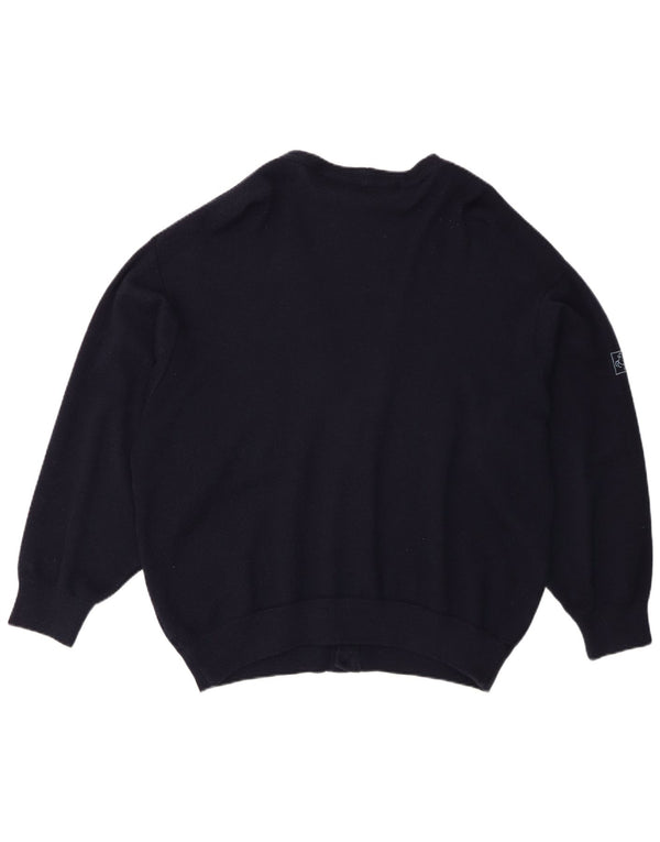 Pulover cardigan pentru bărbați Milan EU 52 Lână virgină mare albastru bleumarin