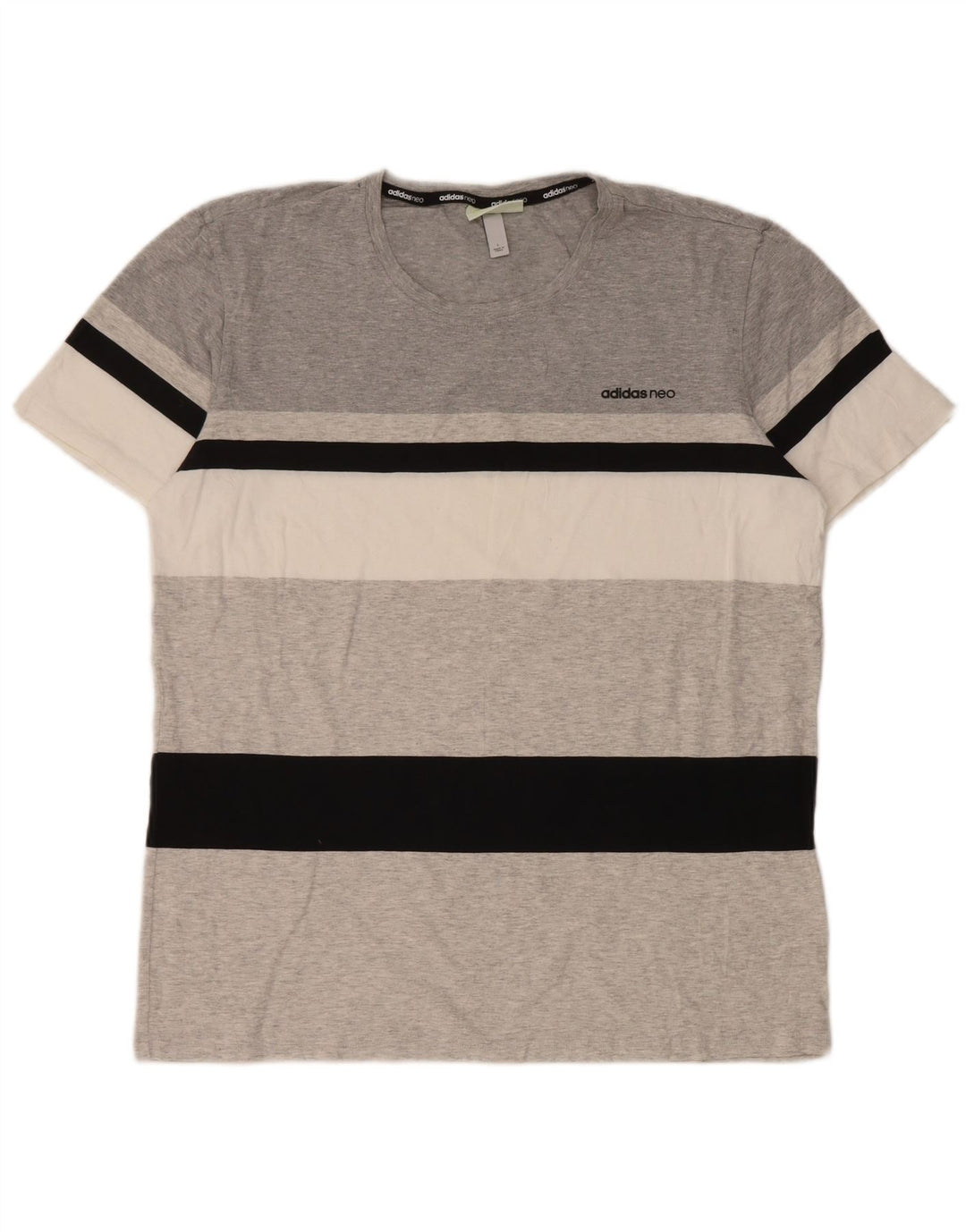 Tricou pentru bărbați Adidas Top mare, gri, cu dungi din bumbac