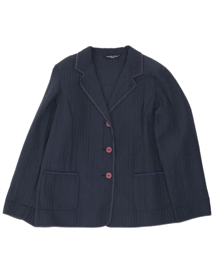MARINA RINALDI Womens 3 Button Blazer Jacket Size 25 Large Navy Blue