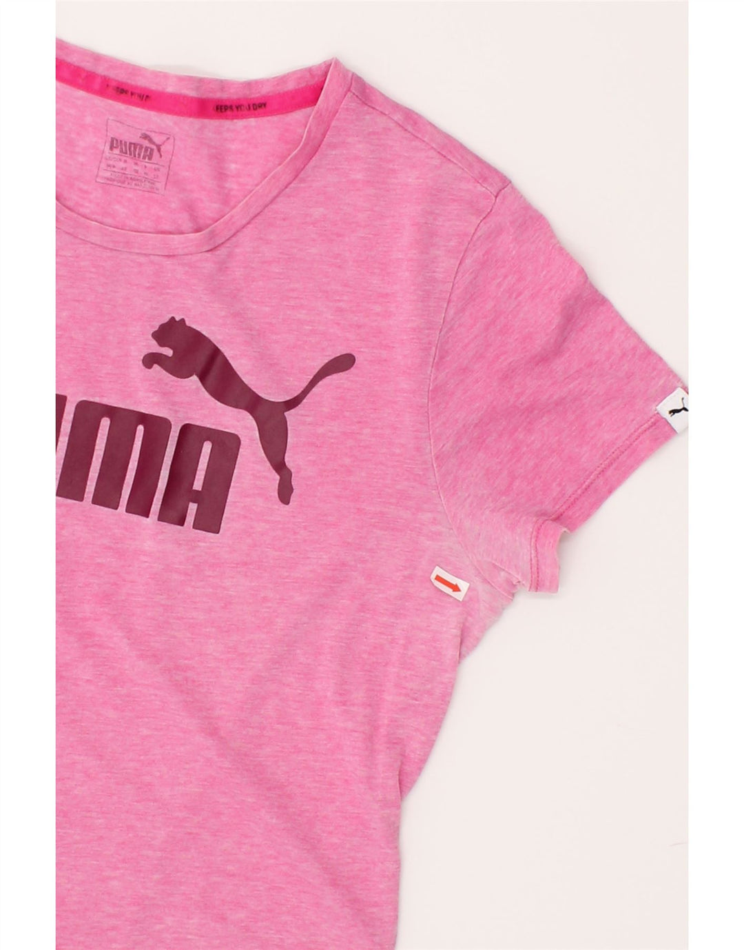 PUMA Womens Graphic T-Shirt Top UK 12 Medium Pink Polyester Vintage Puma and Second-Hand Puma from Messina Hembry 