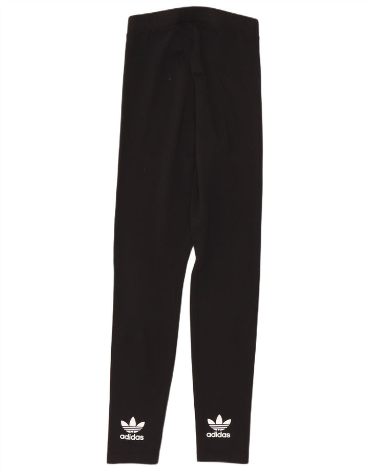 Leggings cu grafic pentru femei Adidas UK 8, poliester negru mic