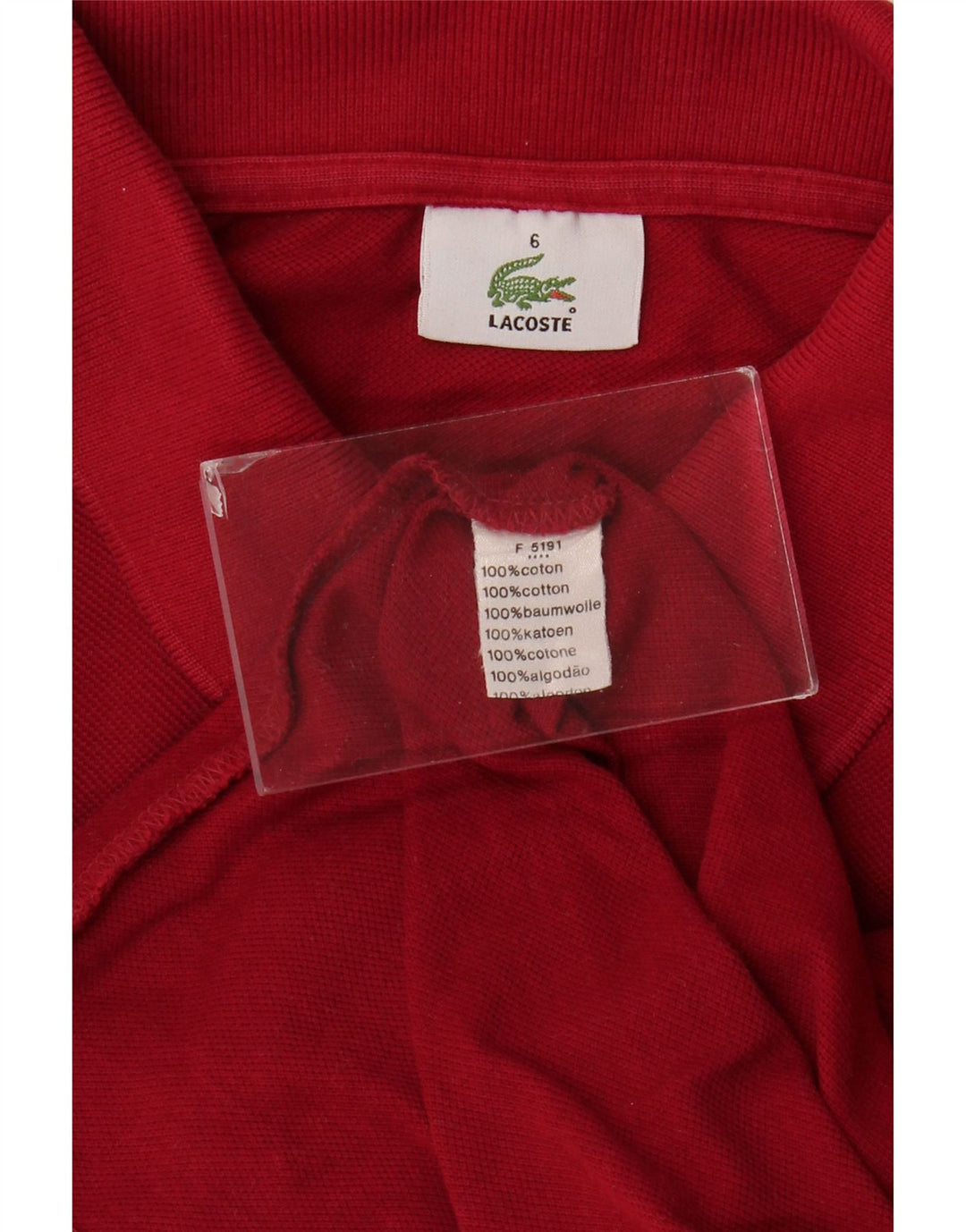 Tricou polo pentru bărbați LACOSTE Mărimea 6 XL Bumbac roșu
