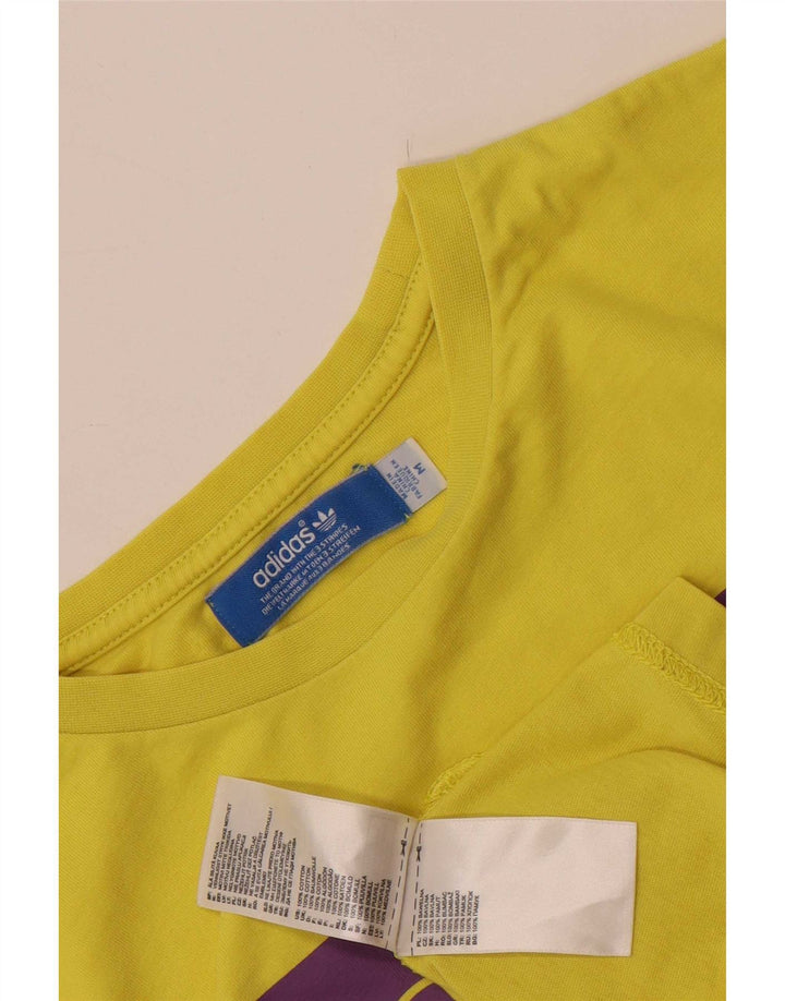 Tricou grafic pentru bărbați Adidas Top, bumbac galben mediu