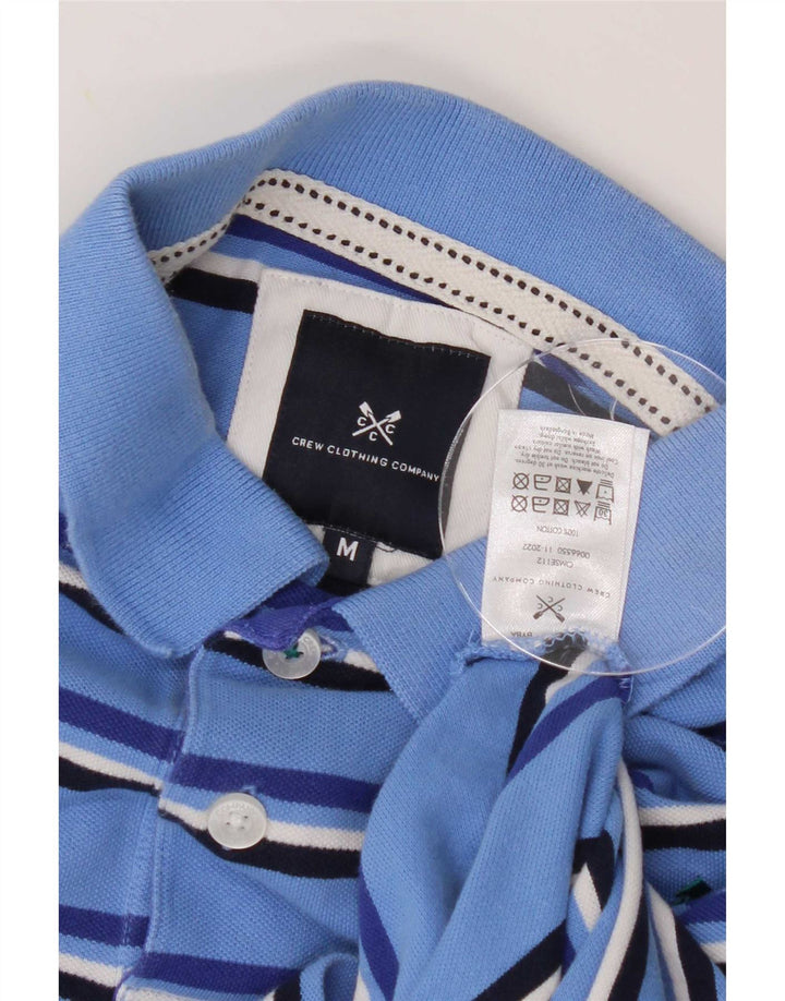 Crew Clothing Tricou polo pentru bărbați, bumbac cu dungi albastre medii