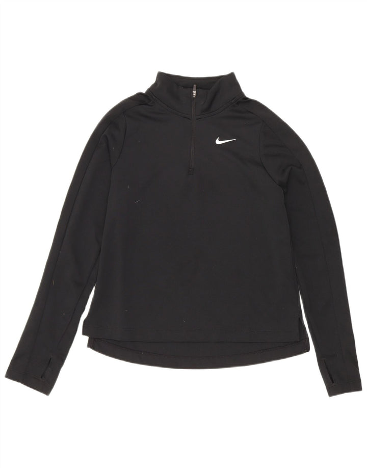Trening Nike Fete Dri Fit Zip Neck Pullover Top 10-11 Ani Mediu Negru