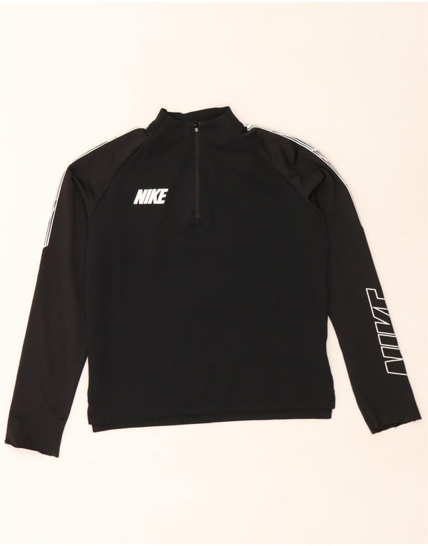 Nike fete Dri Fit Graphic Top cu mânecă lungă 12-13 ani mare negru