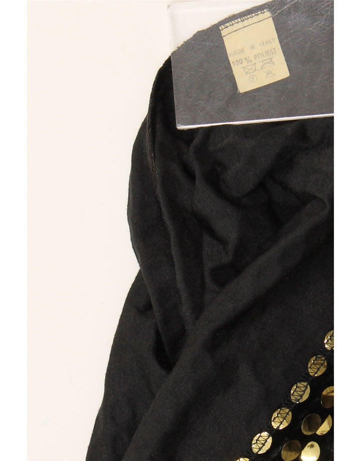 Bluză fără mâneci pentru femei vintage UK 10 Poliester negru mic