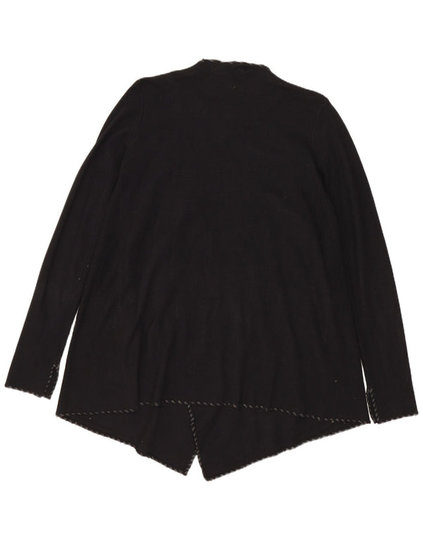 Pulover cardigan deschis asimetric pentru femei Zara UK 12 Poliester mediu negru