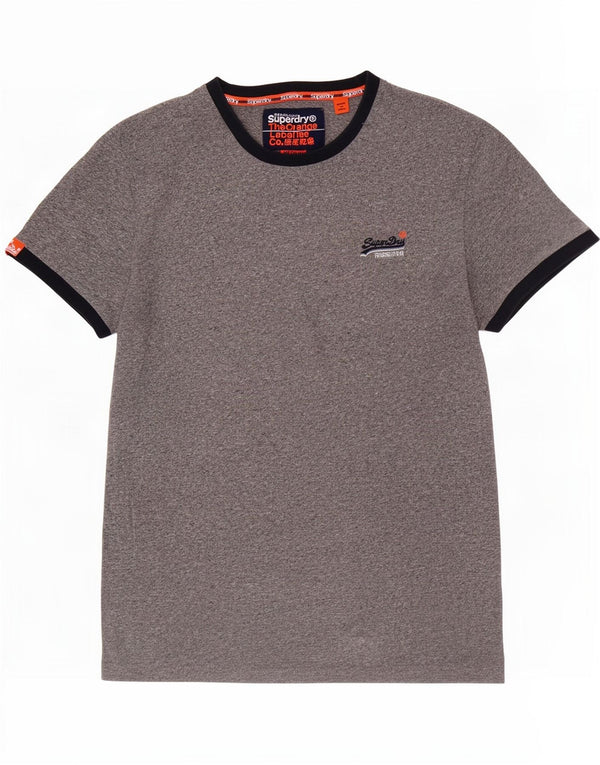 Tricou pentru bărbați Superdry Top din bumbac cu pete gri mediu