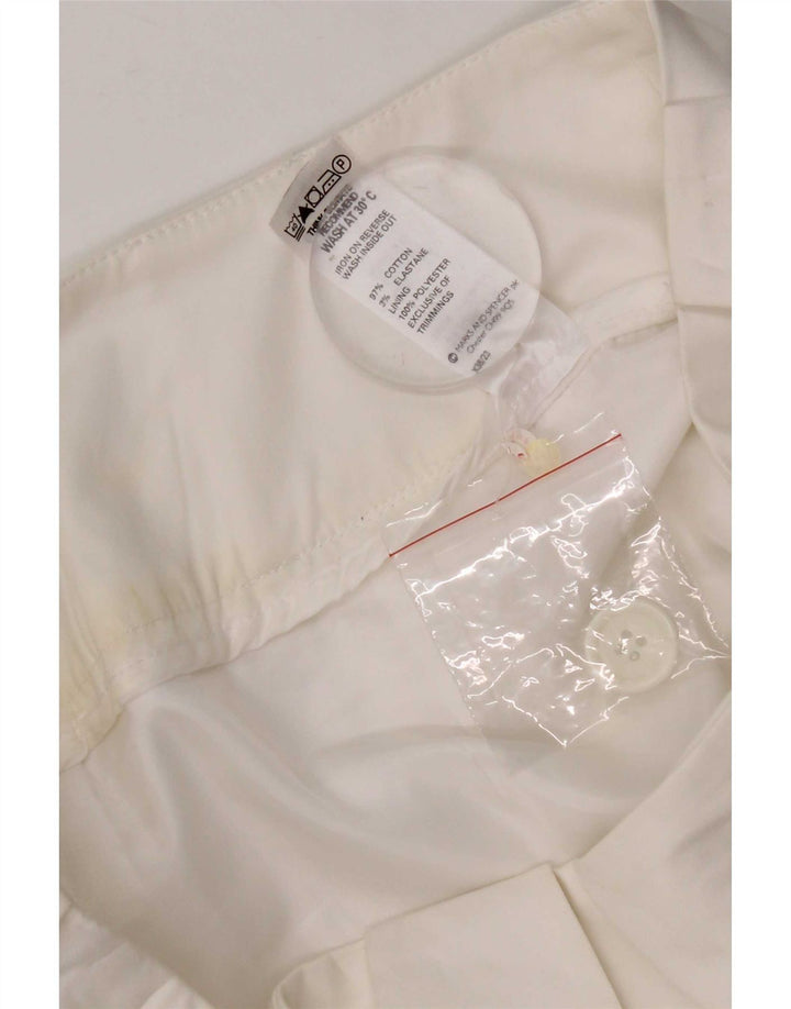 Fusta dreaptă pentru femei Marks & Spencer UK 12 Medium W30 Bumbac alb