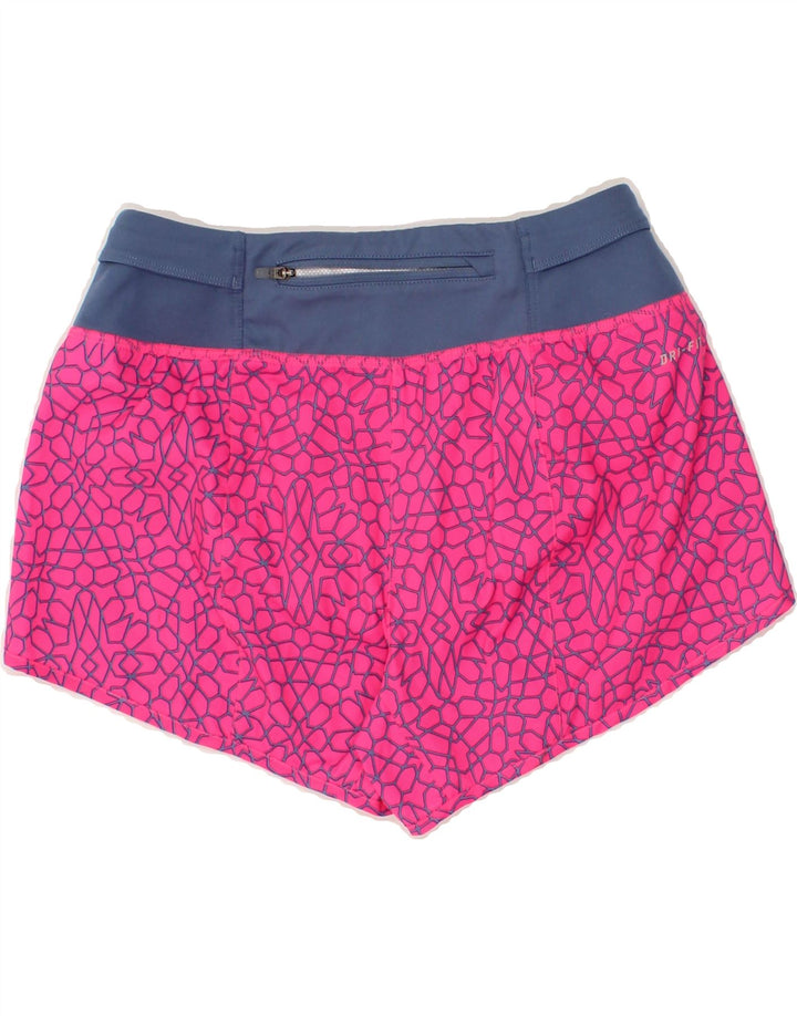 NIKE Womens Dri Fit Abstract Pattern Sport Shorts UK 6 XS Pink Polyester Vintage Nike and Second-Hand Nike from Messina Hembry 