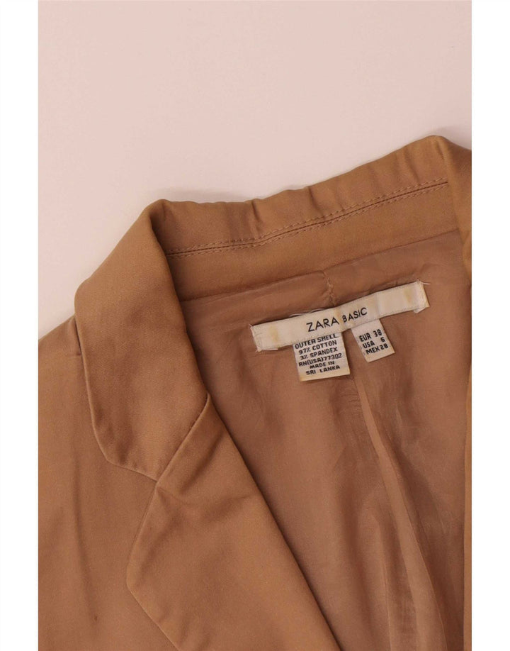 Jachetă Blazer Femei Zara 1 Buton EU 38 Bumbac Maro Mic