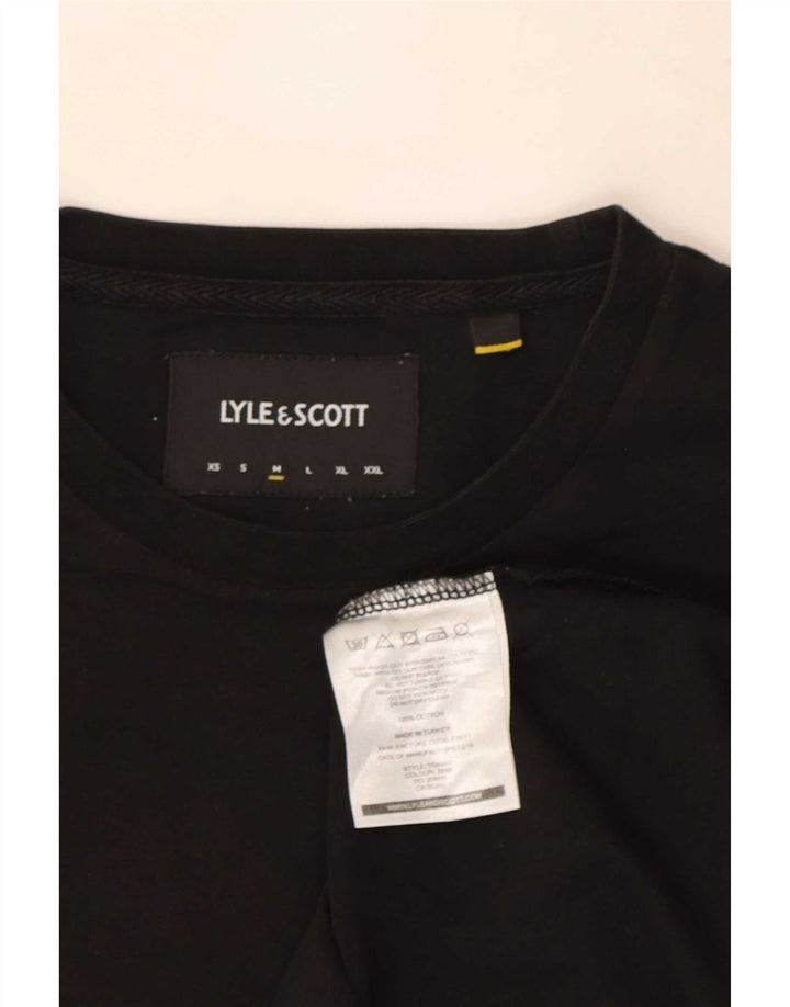 Tricou pentru bărbați Lyle & Scott Top mediu din bumbac negru