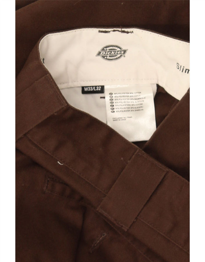 Pantaloni chino subțiri pentru bărbați Dickies L33 L32 Poliester maro