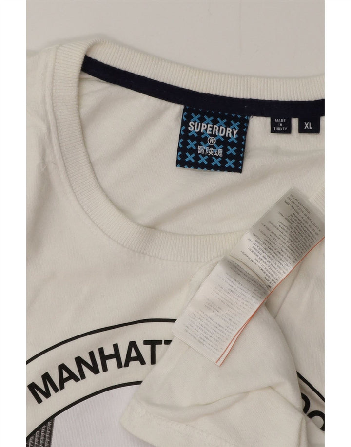 SUPERDRY Tricou cu grafic pentru femei Top UK 18 XL Bumbac alb