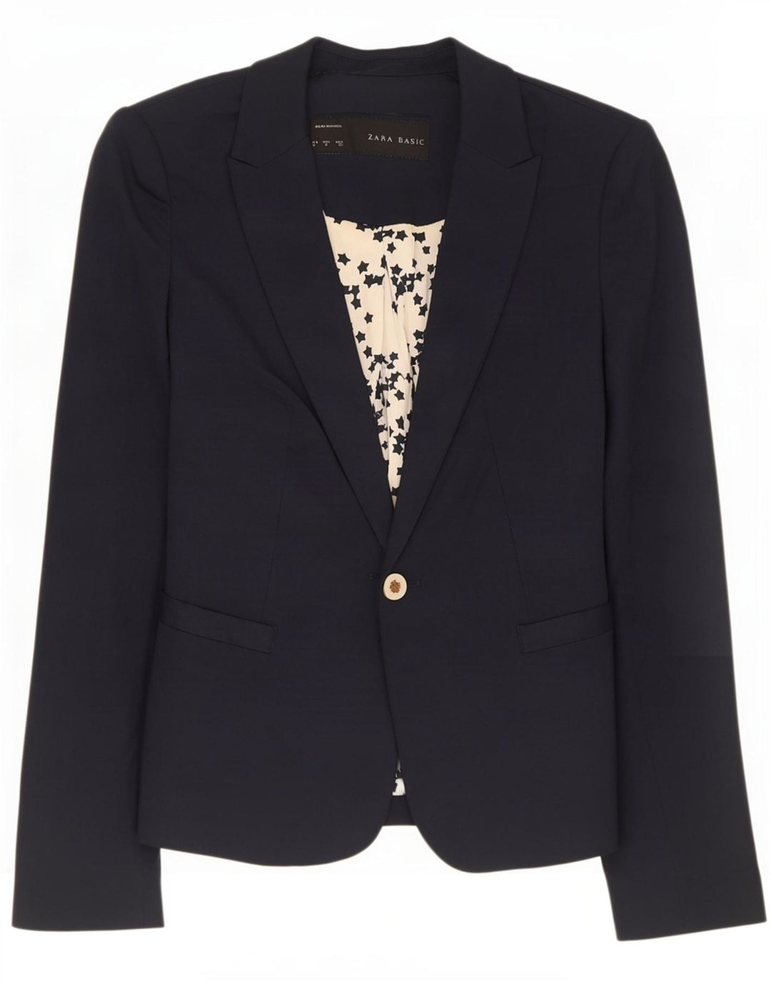Sacou blazer pentru femei Zara, cu 1 nasture, UK 10 Mic, bleumarin