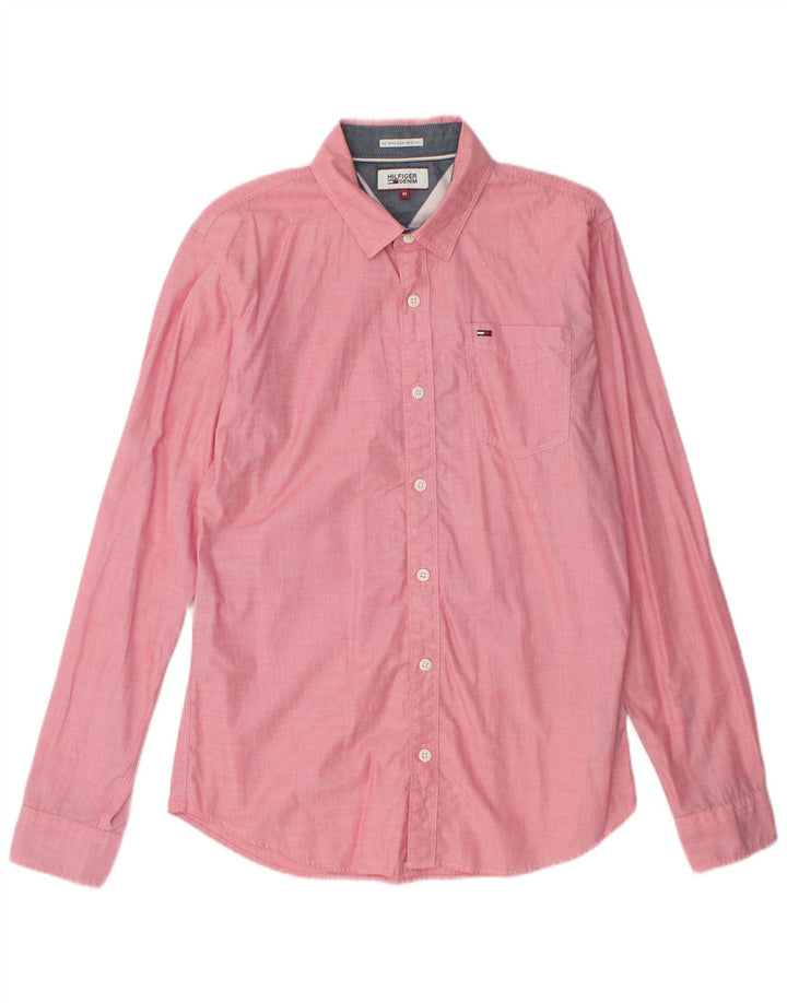 TOMMY HILFIGER Mens Shirt Medium Pink Cotton