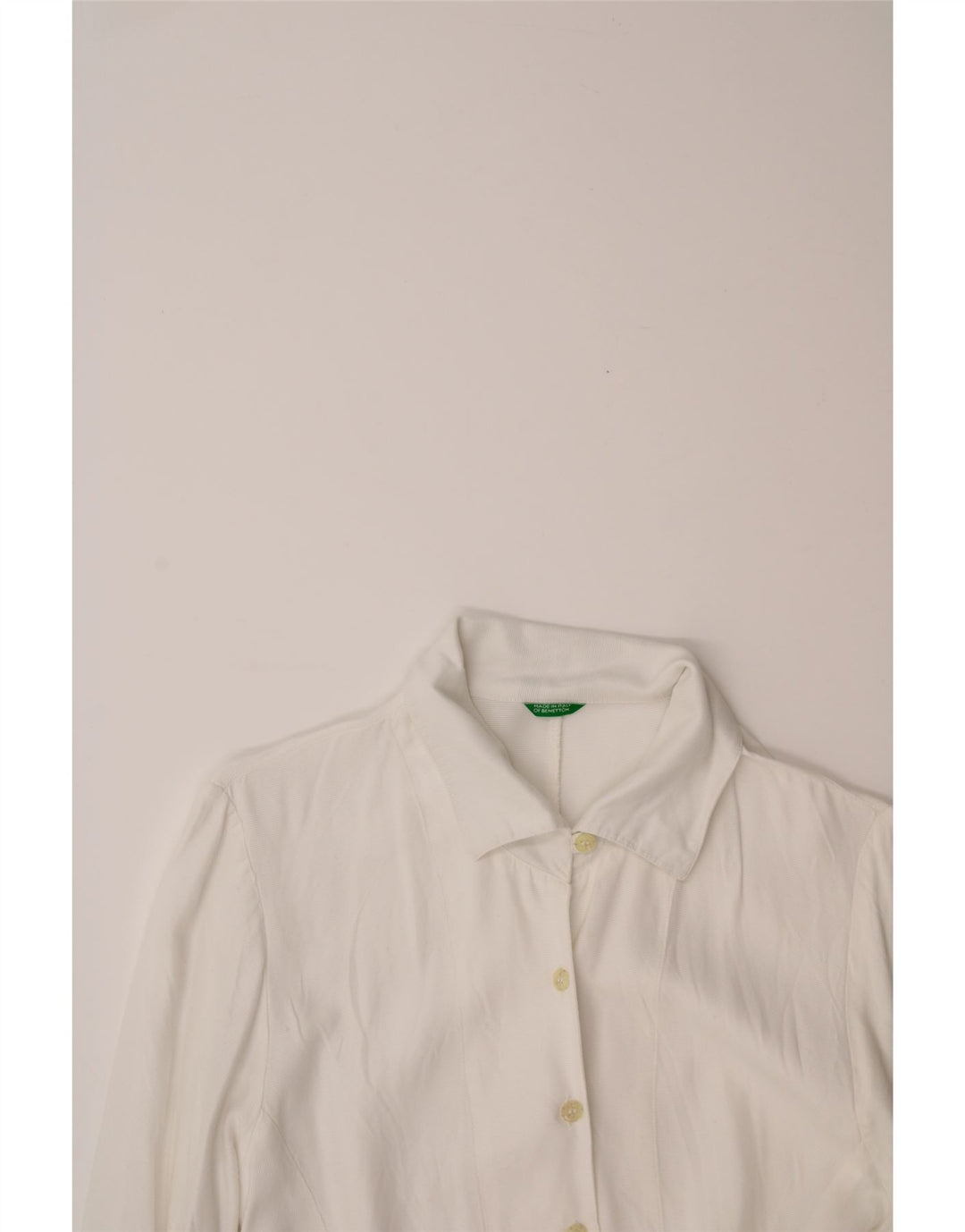 Bluză cămașă pentru femei BENETTON UK 12 Medium White Viscose
