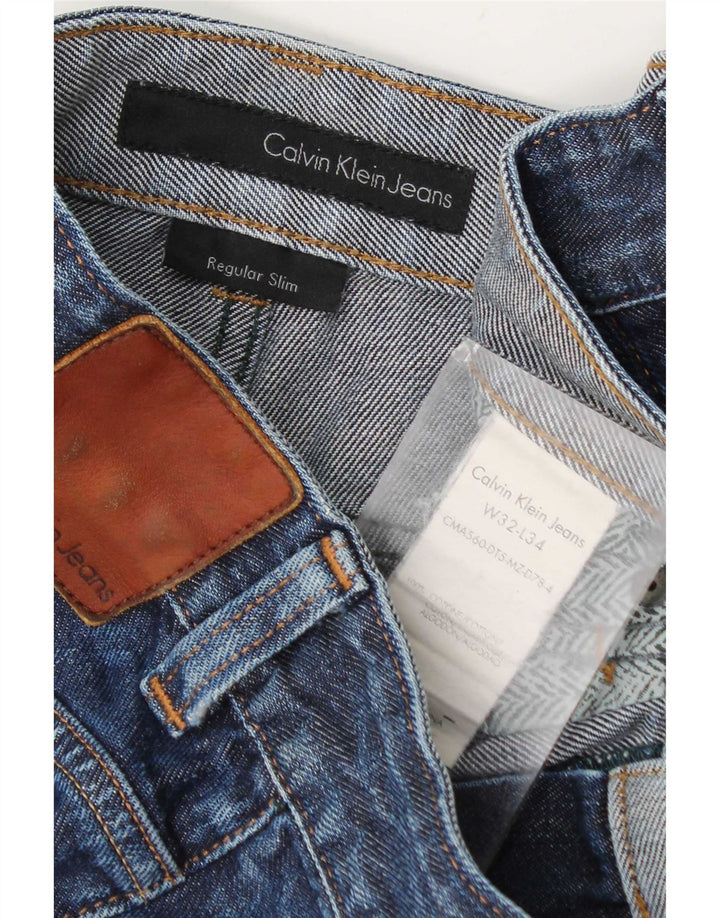 Calvin Klein Blugi Slim Regular Distressed pentru bărbați L32 L34 Bumbac albastru