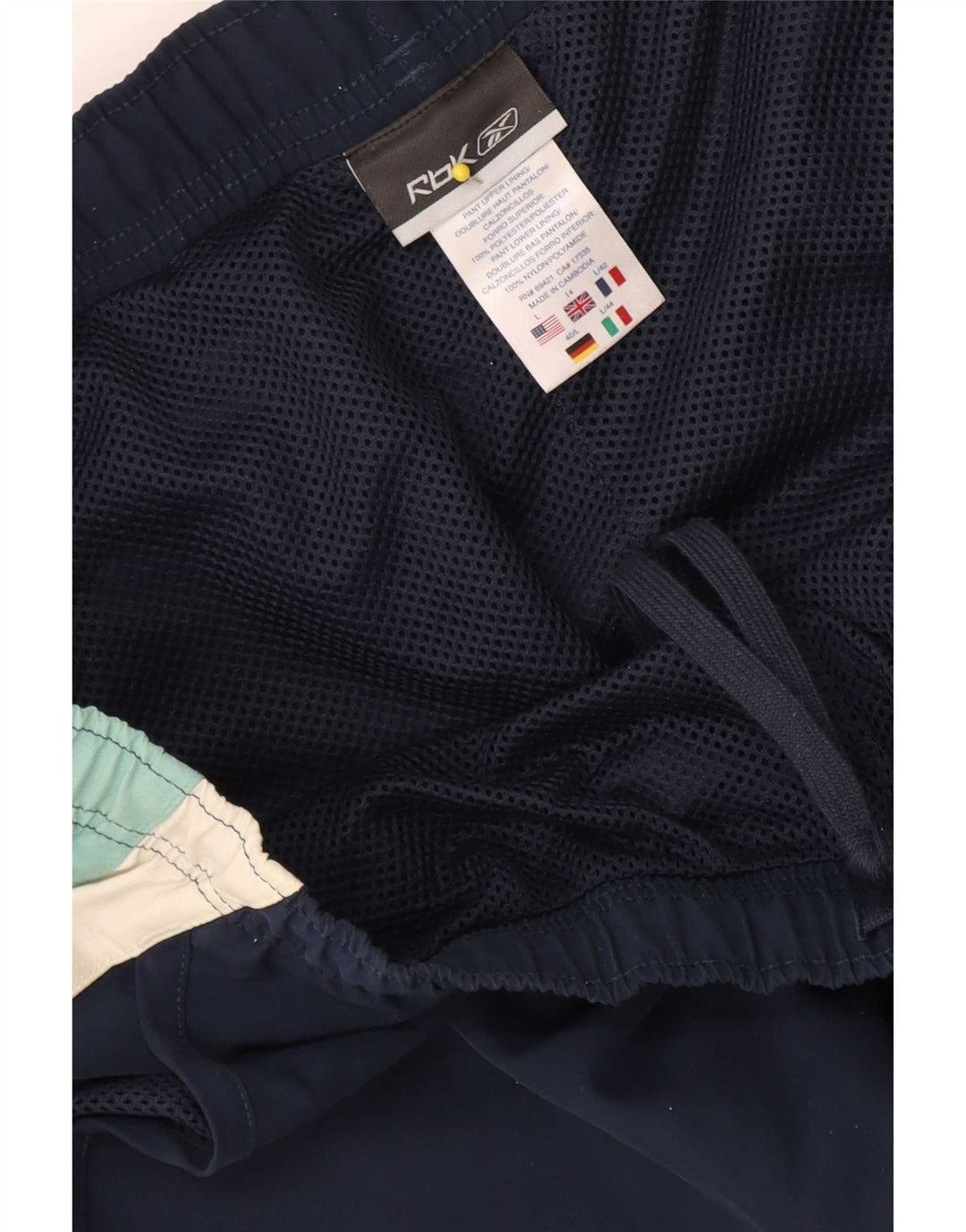 Pantaloni de trening obișnuiți pentru femei Reebok UK 14, mari, bleumarin, color block