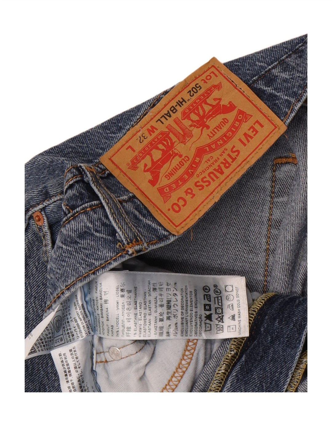 Blugi conici pentru bărbați Levi's 502 W32 L22 Bumbac albastru